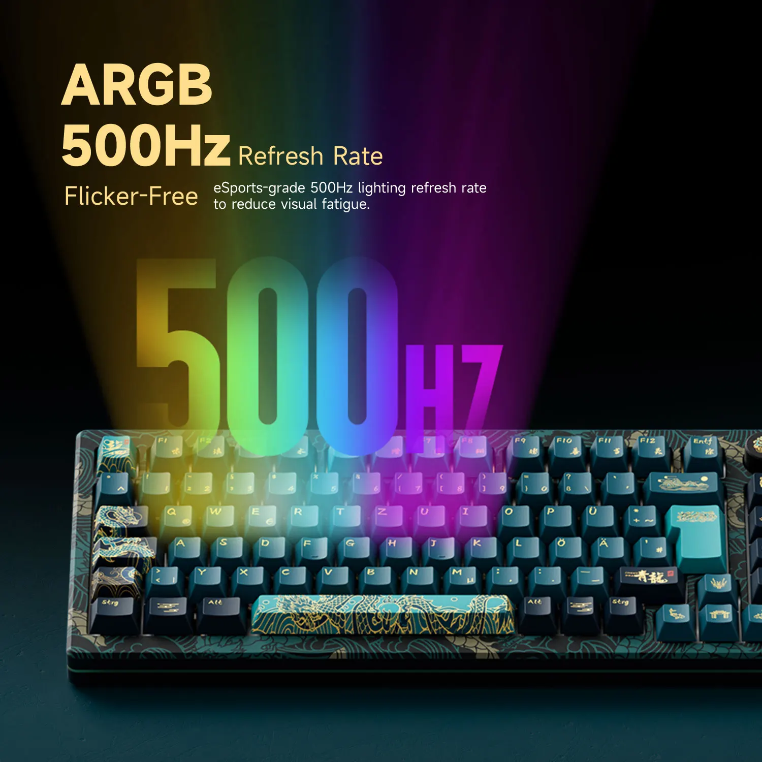 Akko MOD007 HE Año del Dragón Teclado mecánico de disparo rápido RGB 75% interruptor magnético 8K tasa de orolling RT0.01mm teclado para juegos - imagen 2