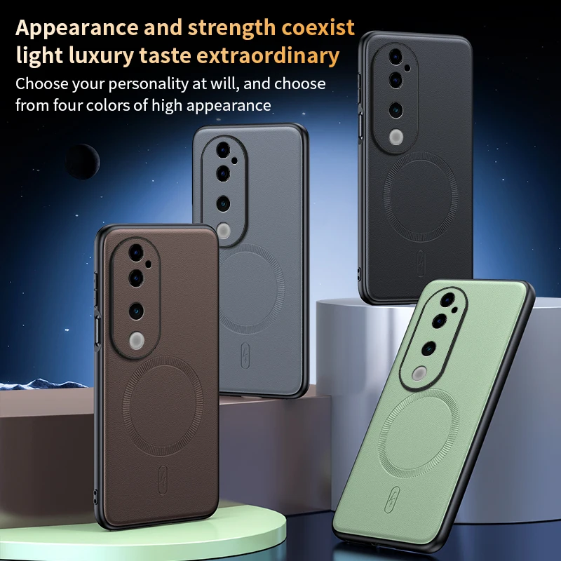 Para VIVO S19 Pro funda protectora de cuero magnética para VIVO S19 Pro antihuellas antideslizante PC + TPU - imagen 2