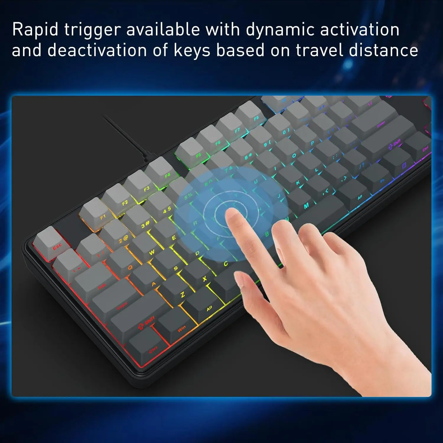 Redragon K707 HE Rapid Trigger Gaming 87 Keys TKL Wired Mechanical Keyboard,Hyper-Fast Actuation Hall Effect Magnetic Switch - imagen 3