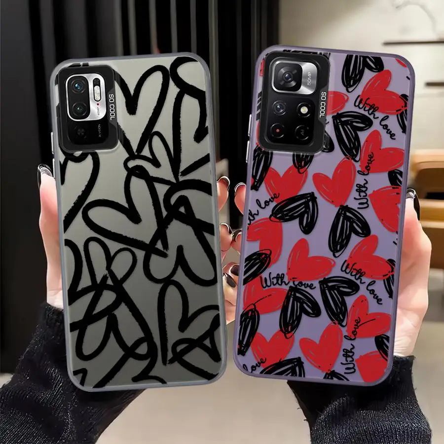 Funda trasera para teléfono Xiaomi Mi 11 Lite 12T Pro 13T Creative Love Heart