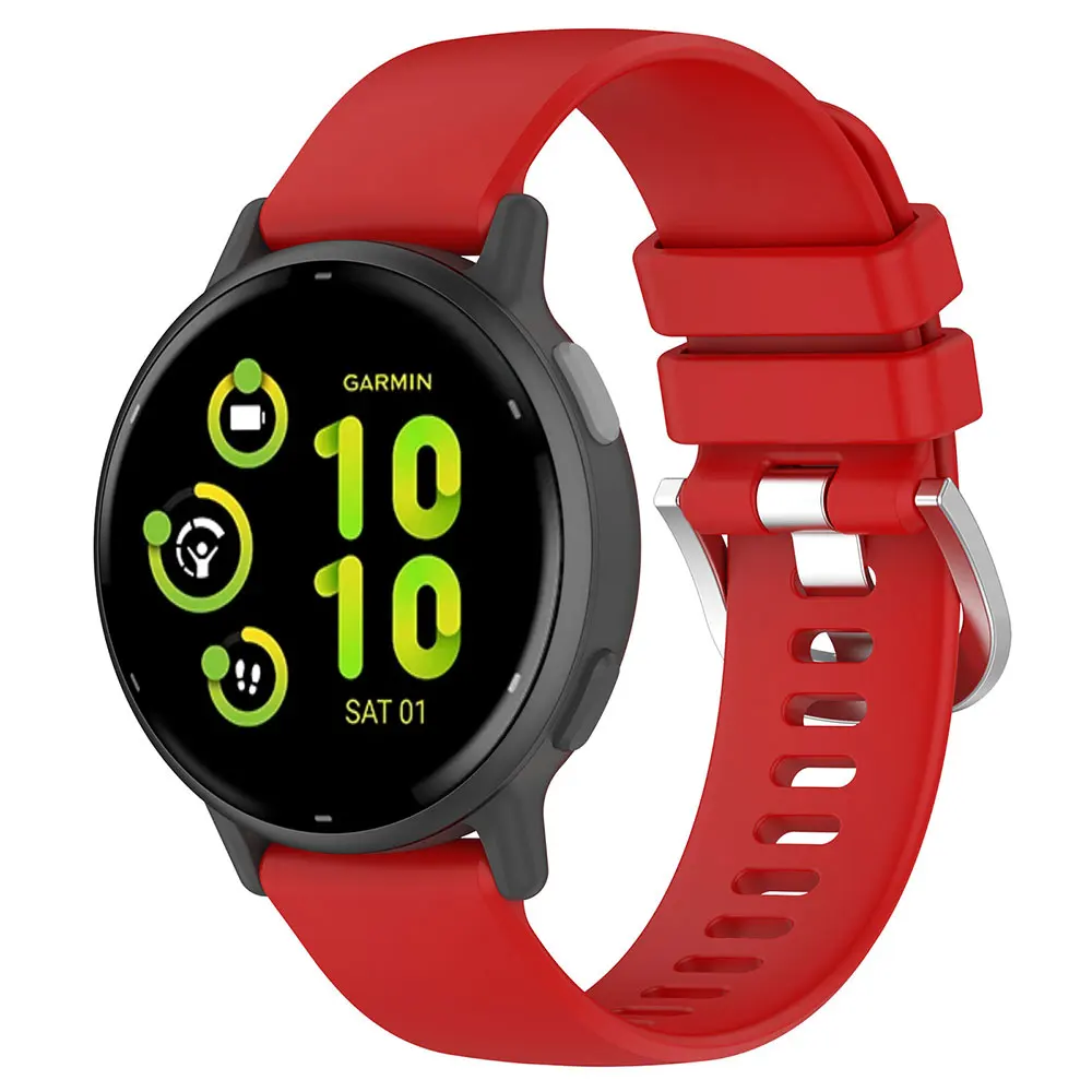 Correa de silicona de 20mm para reloj deportivo Garmin Approach S50 Forerunner 165 55 Vivoactive 6 5 3 Venu Sq 2 245 645 - imagen 4