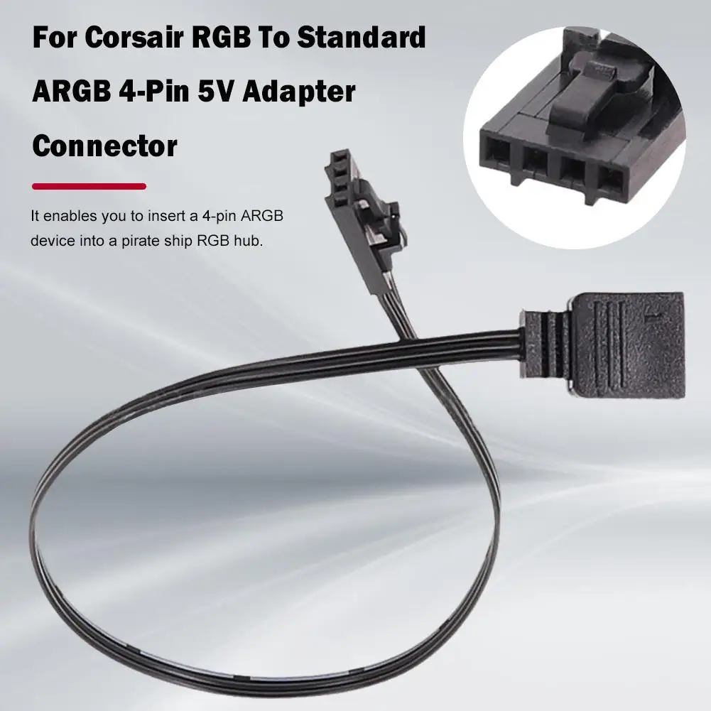 Cable adaptador para Corsair RGB a ARGB estándar, conector adaptador de 4 pines y 5V, controlador de barco pirata, línea QL LL120 ICUE