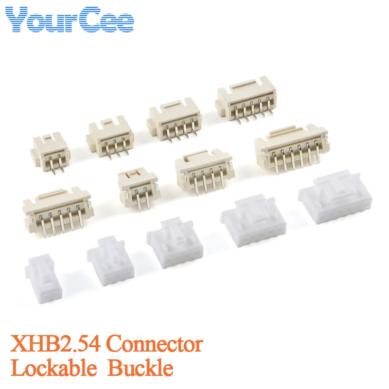 20 piezas conectores XHB2.54 enchufe hembra hebilla bloqueable aguja curva/recta Vertical Horizontal 2P 3P 4P 5P 6P 7P 8P 9P 10PIN