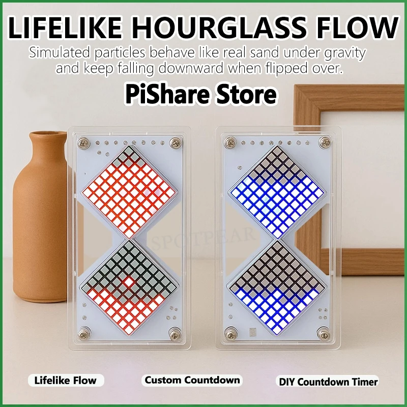 Cyberpunk DIY LED Matrix reloj de arena Sensor de gravedad cuenta regresiva reloj STEM proyecto de soldadura educativo para principiantes y adultos - imagen 2