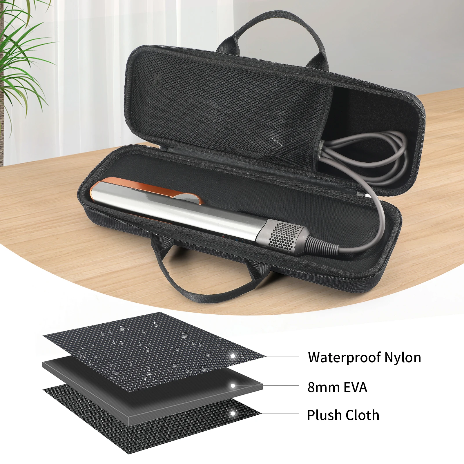 Estuche rígido de EVA para Dyson Airstrait HT01, bolsas de almacenamiento para alisador de pelo, caja de transporte de viaje portátil para accesorios Dyson HS03 - imagen 5