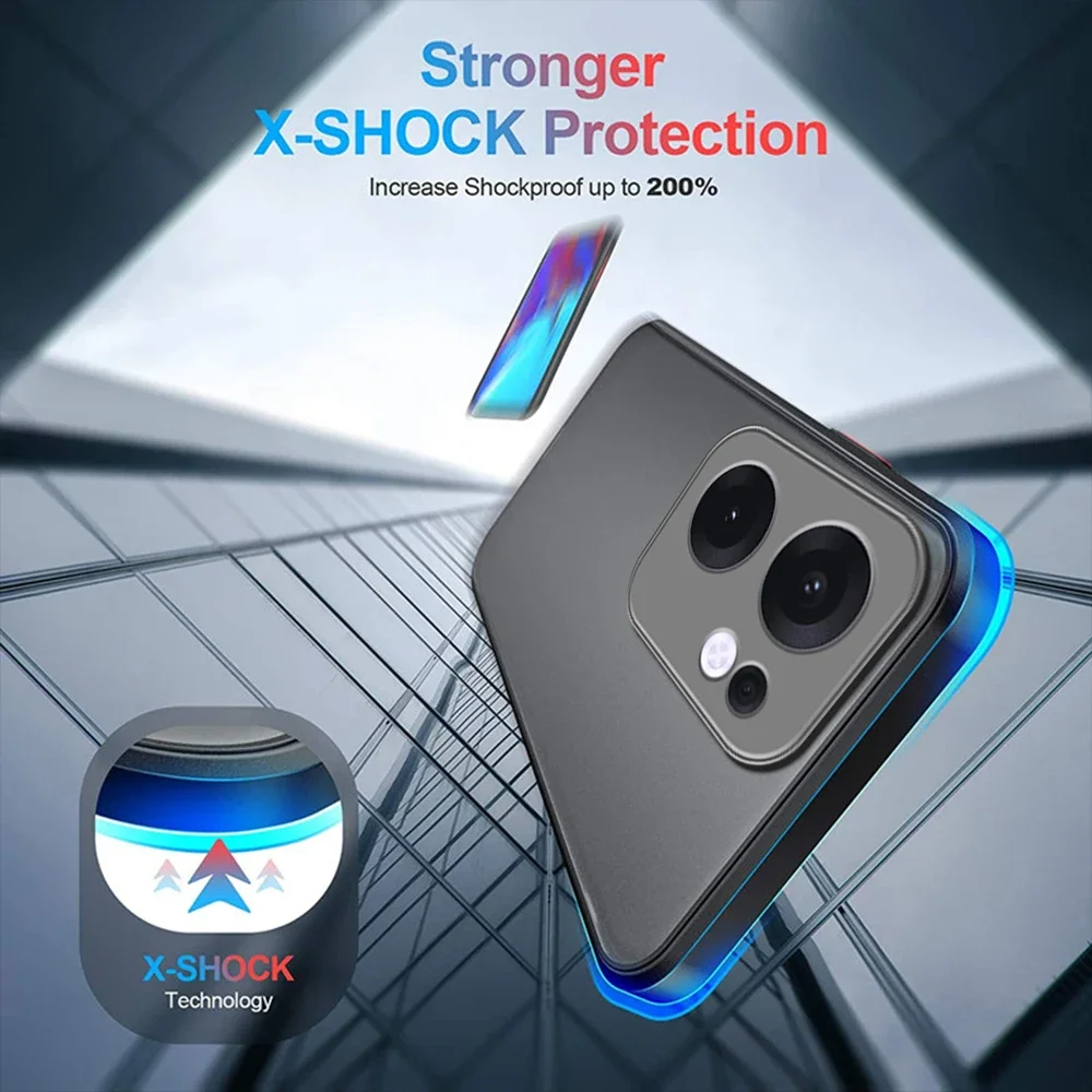 Funda mate con armadura a prueba de golpes para Oppo Reno13 F 5G, marco suave de TPU, cubierta trasera dura transparente para PC, Capa en Reno 13 FS Pro Reno13FS Reno13F - imagen 2