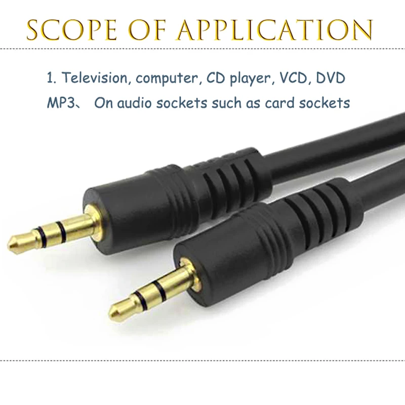 Cable de Audio estéreo de alta calidad de 3,5mm, TV, ordenador, reproductor de CD, VCD, DVD, MP3/MP4, amplificador, Cable de extensión para coche, 10m/15m/20m - imagen 3