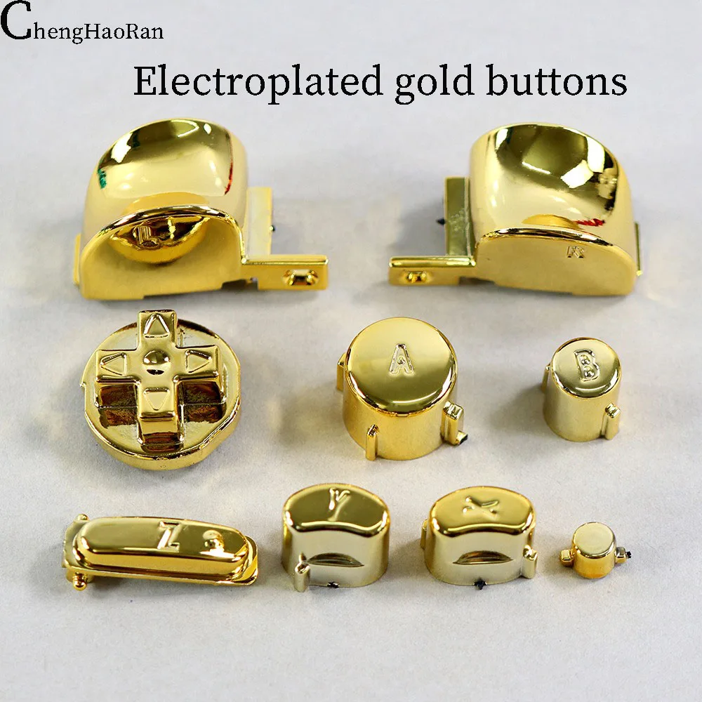 ChengHaoRan piezas de repuesto para Gamecube NGC Controller Case, botones dorados galvanizados, cubiertas superiores e inferiores, 1 unidad - imagen 2