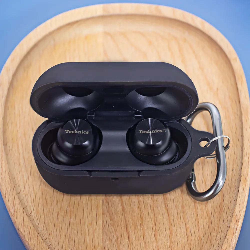 Funda para auriculares Technics EAH-AZ100, funda de lujo para auriculares, funda a prueba de golpes para Technics EAH-AZ100, accesorios con llavero - imagen 5