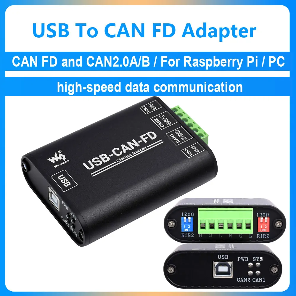 Adaptador Industrial USB a CAN FD, analizador lógico de datos de Bus CAN/CAN FD, opciones de comunicación de Bus CAN/CAN FD compatibles con Windows/Linux