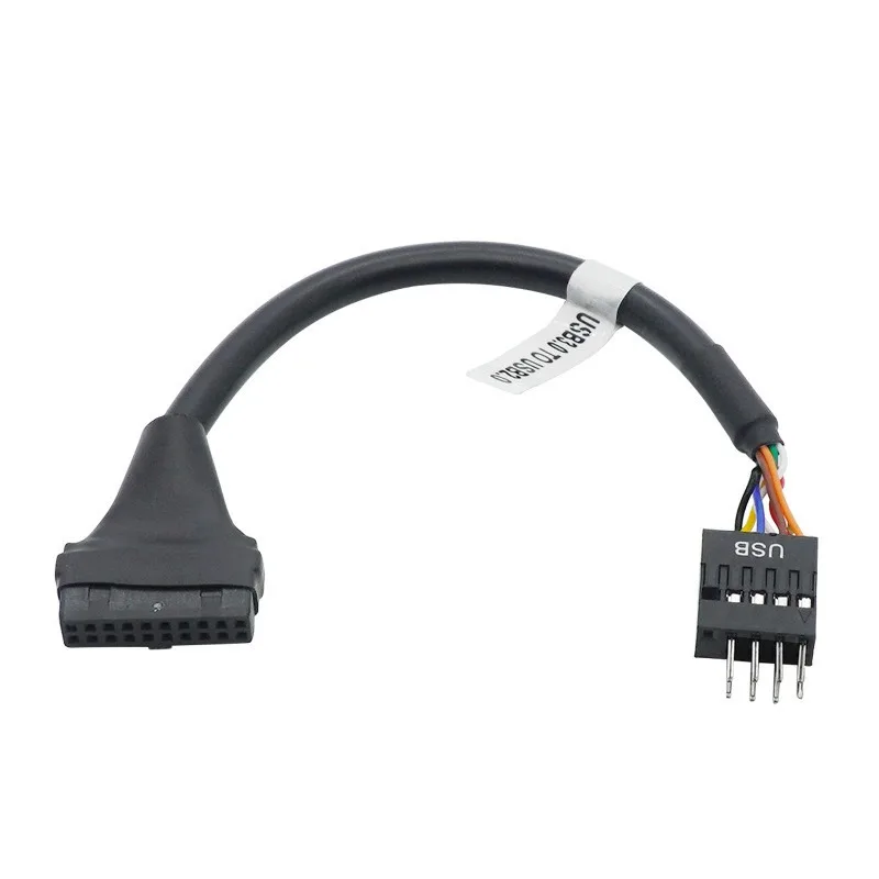 Adaptador de cabezal de placa base macho a hembra, 19/20 Pines, USB 3,0 hembra a 9 pines, 14CM, para escritorio