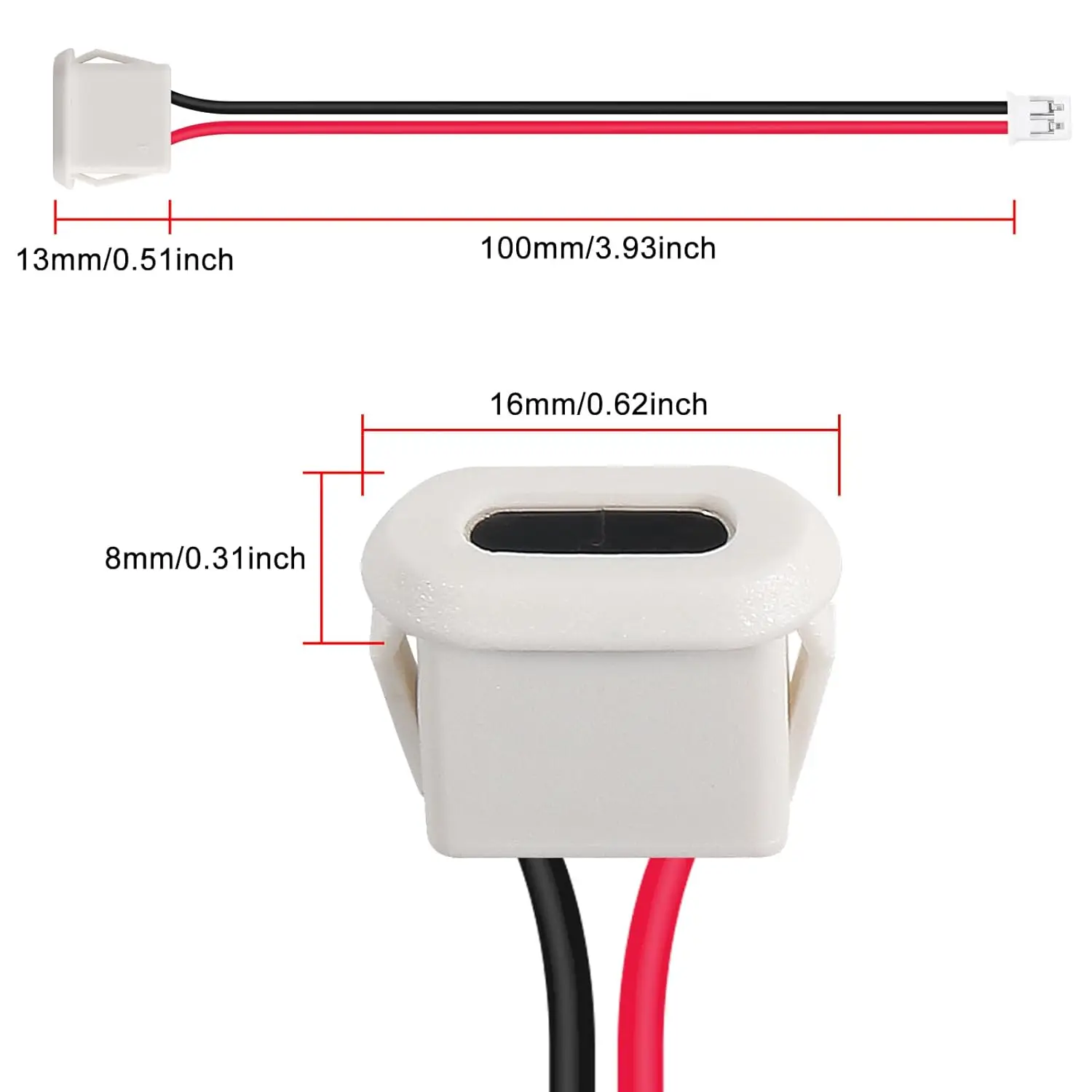 10 Uds. Chasis hembra tipo C impermeable 2P Cable de soldadura tipo USB C Cable de extensión Cable de alimentación USB-C enchufe a 2 pines desnudo - imagen 2