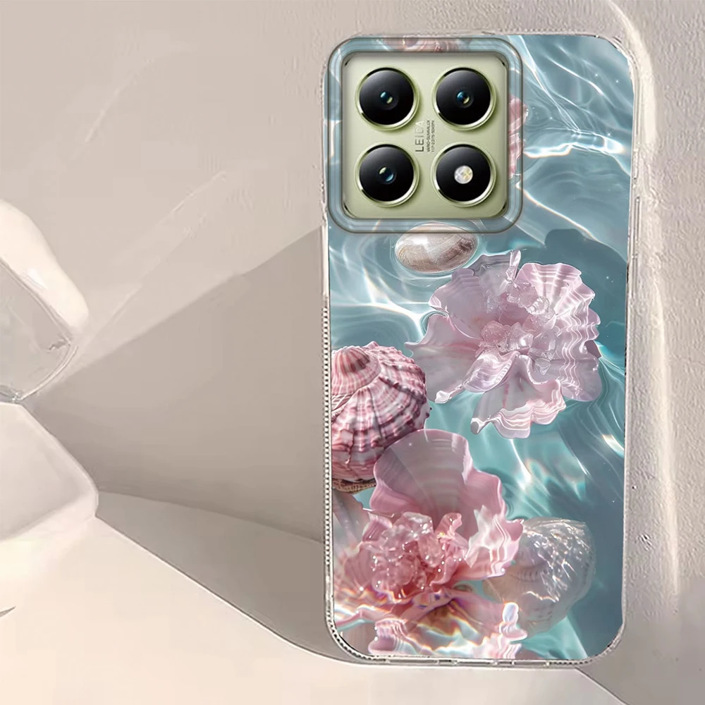Funda de teléfono Ocean Pearl Shell para mujeres y niñas para Xiaomi 13T 14T 11 Lite Poco X5 X7 M6 Pro X6 X3 Pro NFC C75 C71 C65 C61 M5S - imagen 2