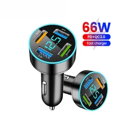 Cargador coche USB rápido compatible con iPhone Samsung Xiaomi Huawei