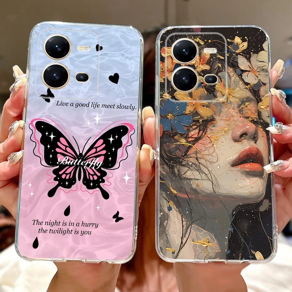 Para Vivo V25 5G funda Vivo V25e V2201 lindo gato Rey León funda pintada funda de teléfono de silicona suave para Vivo V25e V 25 VivoV25 Fundas - imagen 5