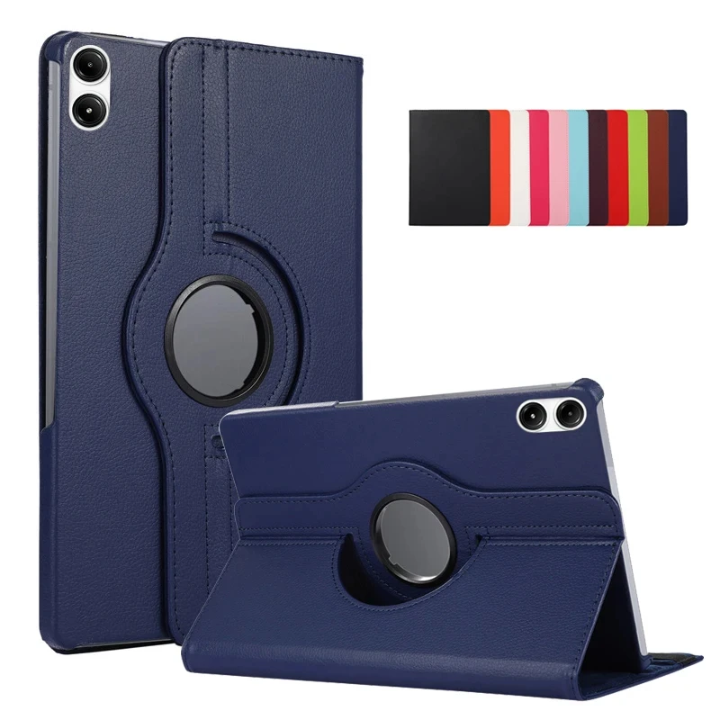 Para Redmi Pad Pro 12,1 2024 funda con soporte giratorio de 360 grados funda para Xiaomi Poco Pad 12,1 pulgadas fundas de cuero PU para tableta - imagen 2