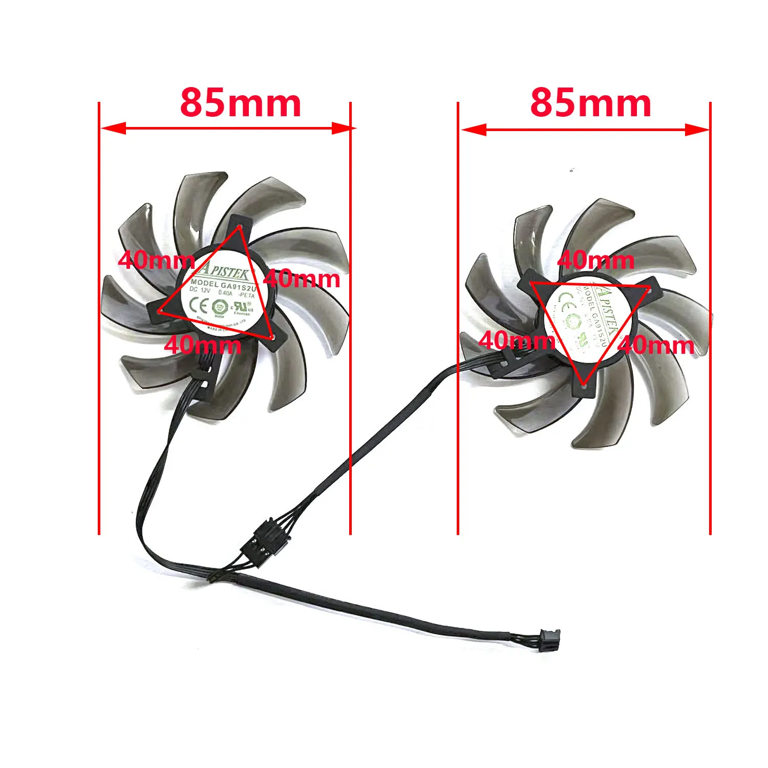 La nueva tarjeta gráfica GA91S2U de 2 ventiladores y 4 pines es adecuada para Gainward GTX 1060 1070 1070 Ti 85MM GA91S2U GTX1060 GTX1070 GTX1070Ti - imagen 2