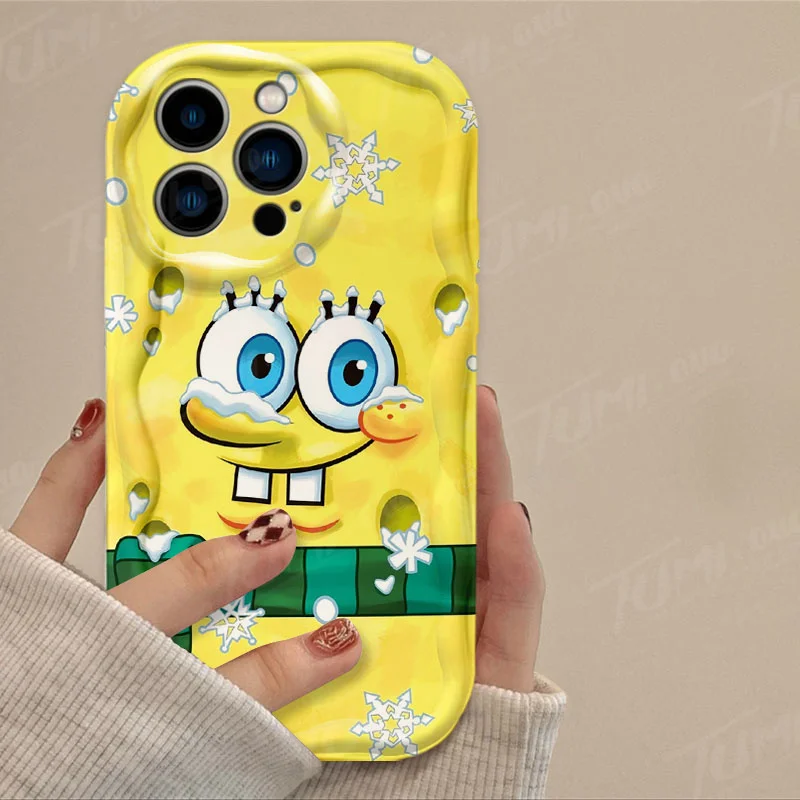 Funda de silicona suave para iPhone, carcasa trasera de Bob Esponja, Patricio, estrella, onda 3D, 15, 14, 13, 12, 11 Pro Max, X, XR, XS, 8, 7, 6, 6S Plus, SE 2020 - imagen 5