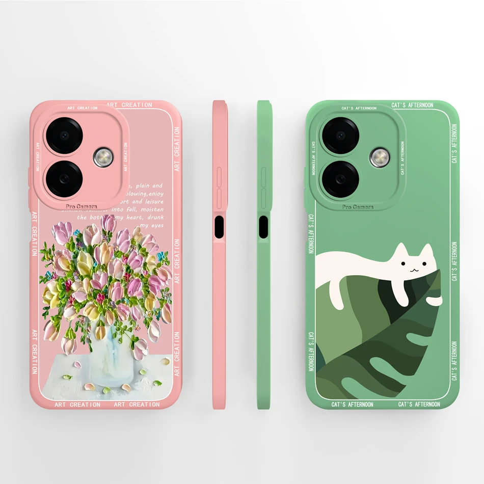 Funda para Oppo A3 A3X A40 diseño artístico contraportada para Oppo A 40 A 3 protección de cámara 4G fundas de teléfono parachoques de silicona líquida suave - imagen 3