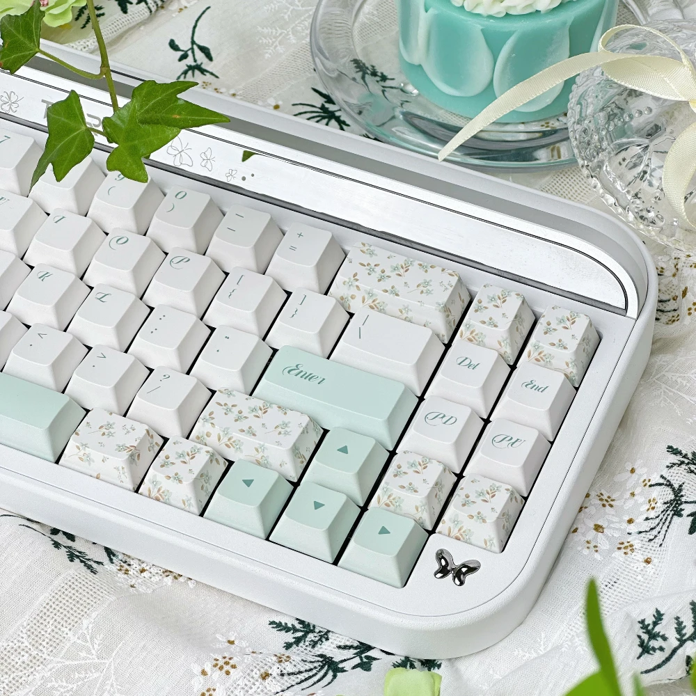 Eve Manor-Tecla de perfil de cereza, teclas pequeñas florales frescas para teclado mecánico, Material PBT, teclas blancas personalizadas - imagen 3