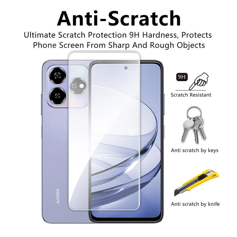 Protector de pantalla de cristal templado para móvil, cristal transparente HD con pegamento completo para ZTE Axon 60 Lite, 4/3/2 piezas - imagen 5