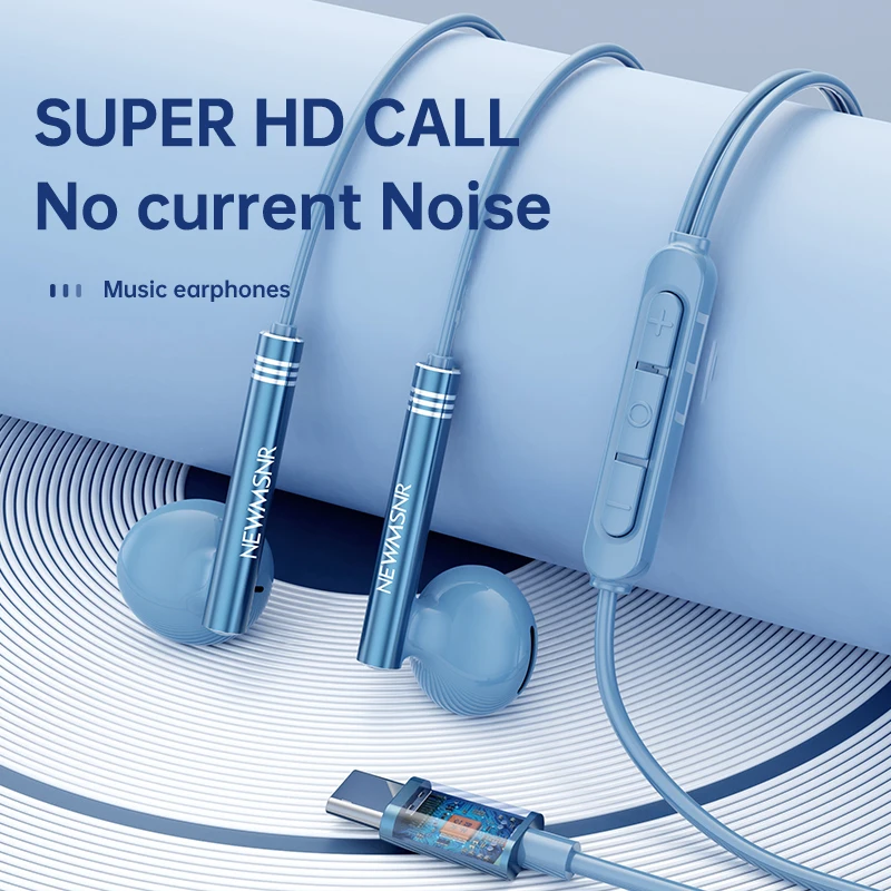 NEWMSNR 9D auriculares estéreo con graves tipo C y auriculares con Control por cable de 3,5mm auriculares intrauditivos para jugadores para auriculares Galaxy micrófono HD - imagen 5