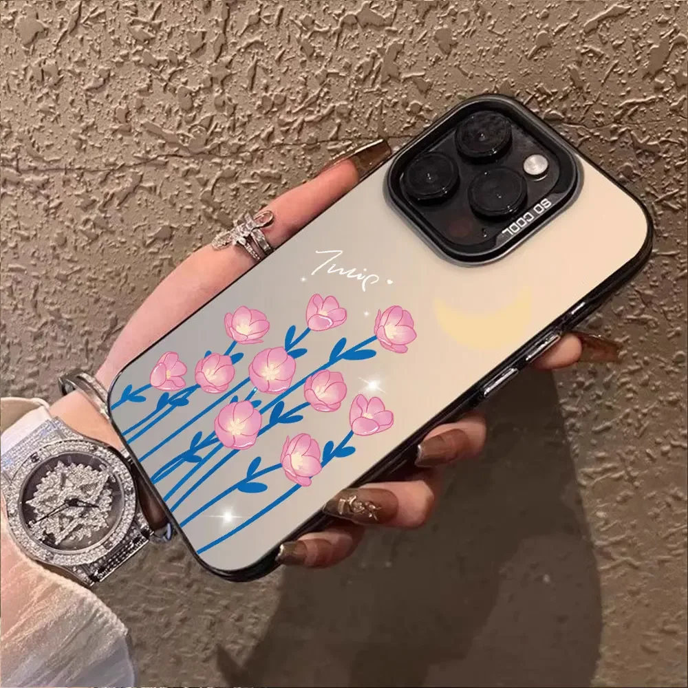 Funda de lujo con patrón de flores para iPhone 14, 15, 16, 13, 12, 11 Pro Max Plus, 7, 8, SE, 2020, 2022, 2023, XR, X, XS Max, 16Pro Max - imagen 2