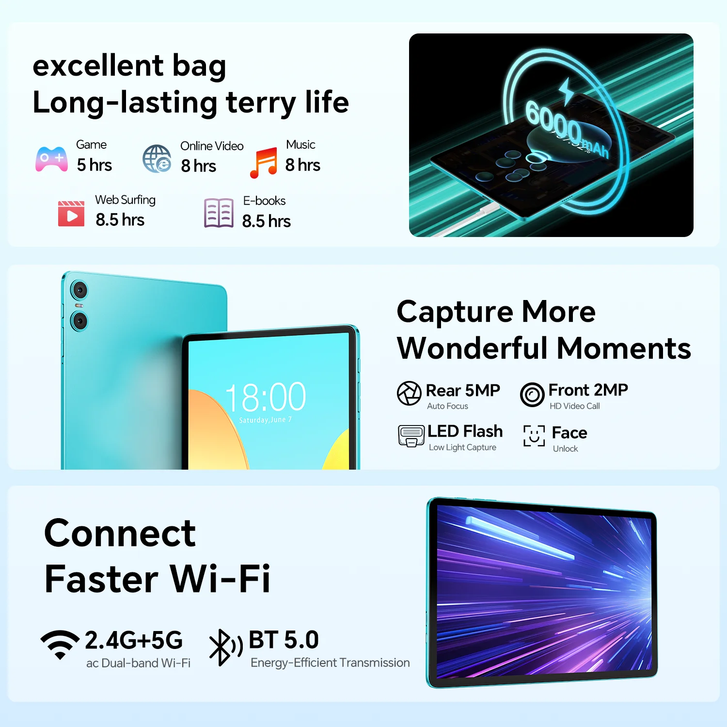 Teclast P30 Android 14 Tablet with 10.1" IPS Display, Max 12GB RAM, 128GB ROM, UNISOC T606 Octa-Core, Type-C, 3.5mm Jack, Widevine L1 - imagen 5