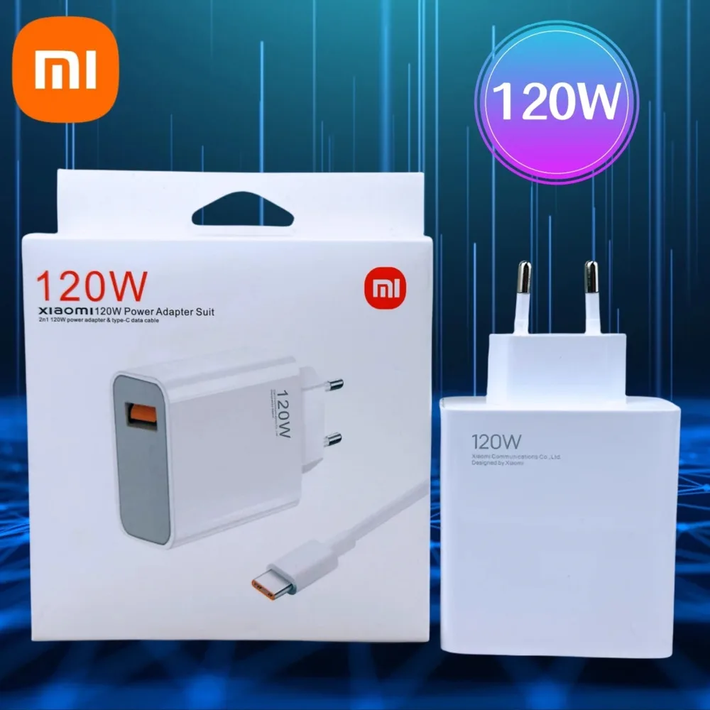 Cargador Original Xiaomi Turbo carga rápida 120W adaptador de hipercarga UE/EE. UU. para Redmi Note 11 12 13 Pro Plus 5G Mi 14 13 13T Poco