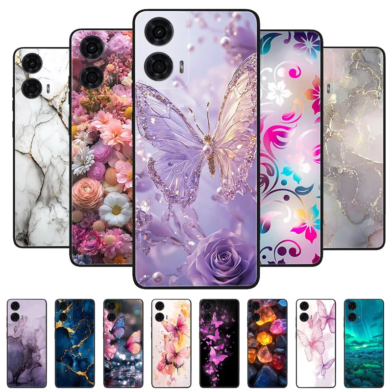 Para Motorola Moto G24 Power funda de silicona mate suave pintada con mármol para Moto G34 G54 Power 5G G 24 carcasa completa para teléfono