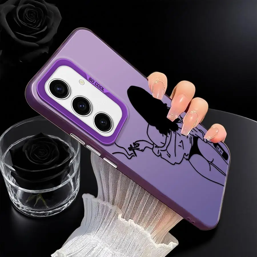 Funda trasera de teléfono para Samsung Galaxy A53 A24 A26 A22 A52 A32 A33 A34 A73 A36 A25 A23 Line Art Beautifu - imagen 3