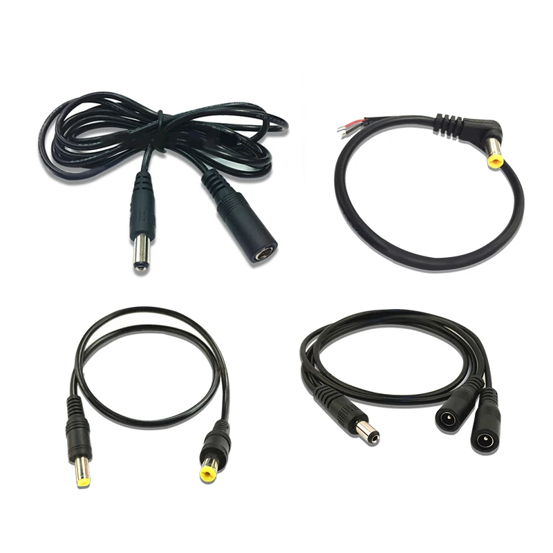 Cable de alimentación de monitoreo de uds, 1 Conector de Cable enchufe, 12V, 24V, cabeza macho, DC5.5 x 2,1 - imagen 5