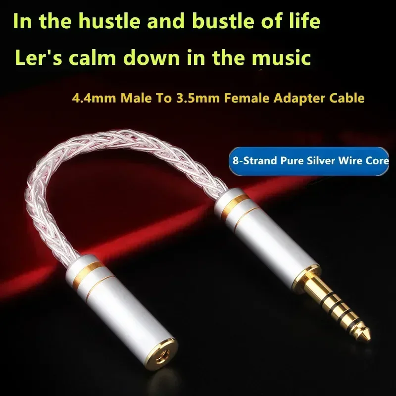 Adaptador de Cables de Audio 4N OCC 2,5mm 3,5mm 4,4mm convertidores macho hembra Cable auxiliar de auriculares de 8 hebras para auriculares con tarjeta de sonido MP3 - imagen 2