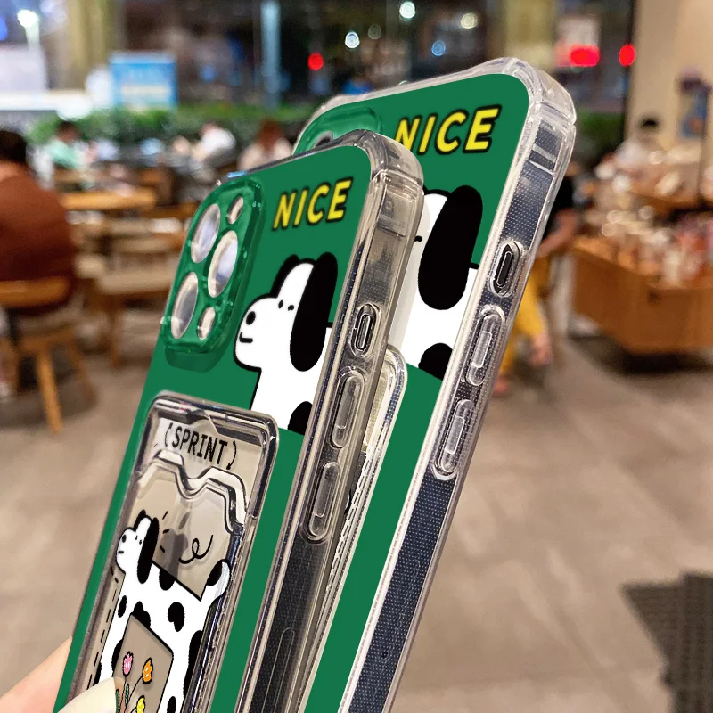 Funda con tarjetero para iPhone 13 11 16 Pro Max 14 15 12 7 8 Plus XR X Xs 16promax 13promax 15promax fundas con ranura para tarjetas de silicona - imagen 4