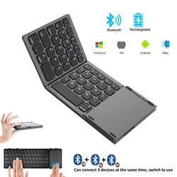 Miniteclado plegable Bluetooth con panel táctil para Windows y iPad