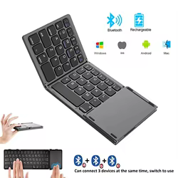 Miniteclado plegable Bluetooth con panel táctil para Windows y iPad