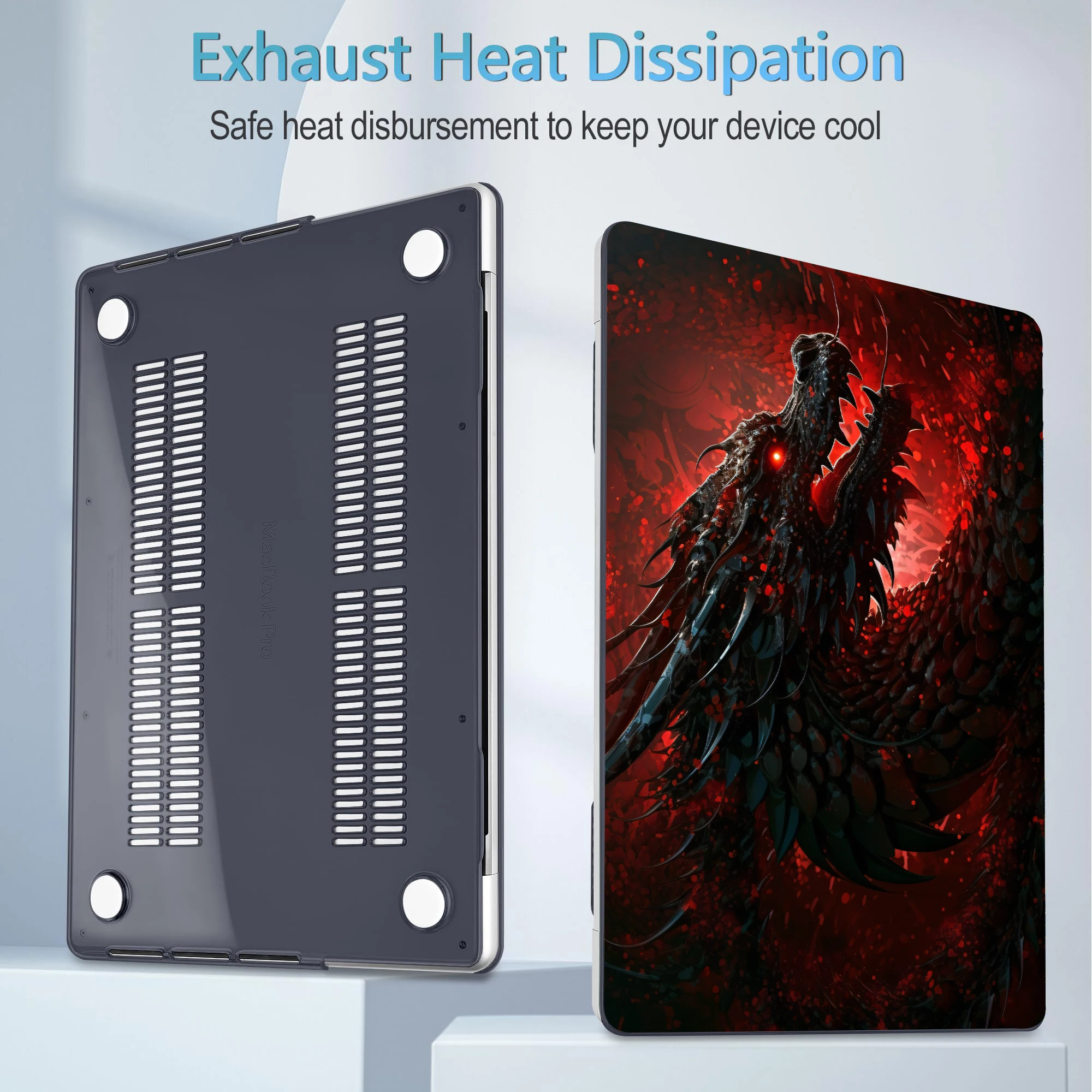 Funda de portátil para MacBook Air 15 M4 2025, funda M3 Air 15,3 13,6, carcasa dura para MacBook Pro 13 14 16 M1 M2 M3, carcasa con estampado de dragón - imagen 5