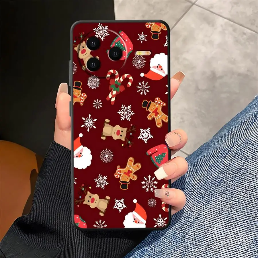 Funda para Xiaomi Redmi A1 A2 Plus 9 A3 13C 12C K40 K80 Pro 10 A5 A4 14C funda negra suave para teléfono arte navideño - imagen 5