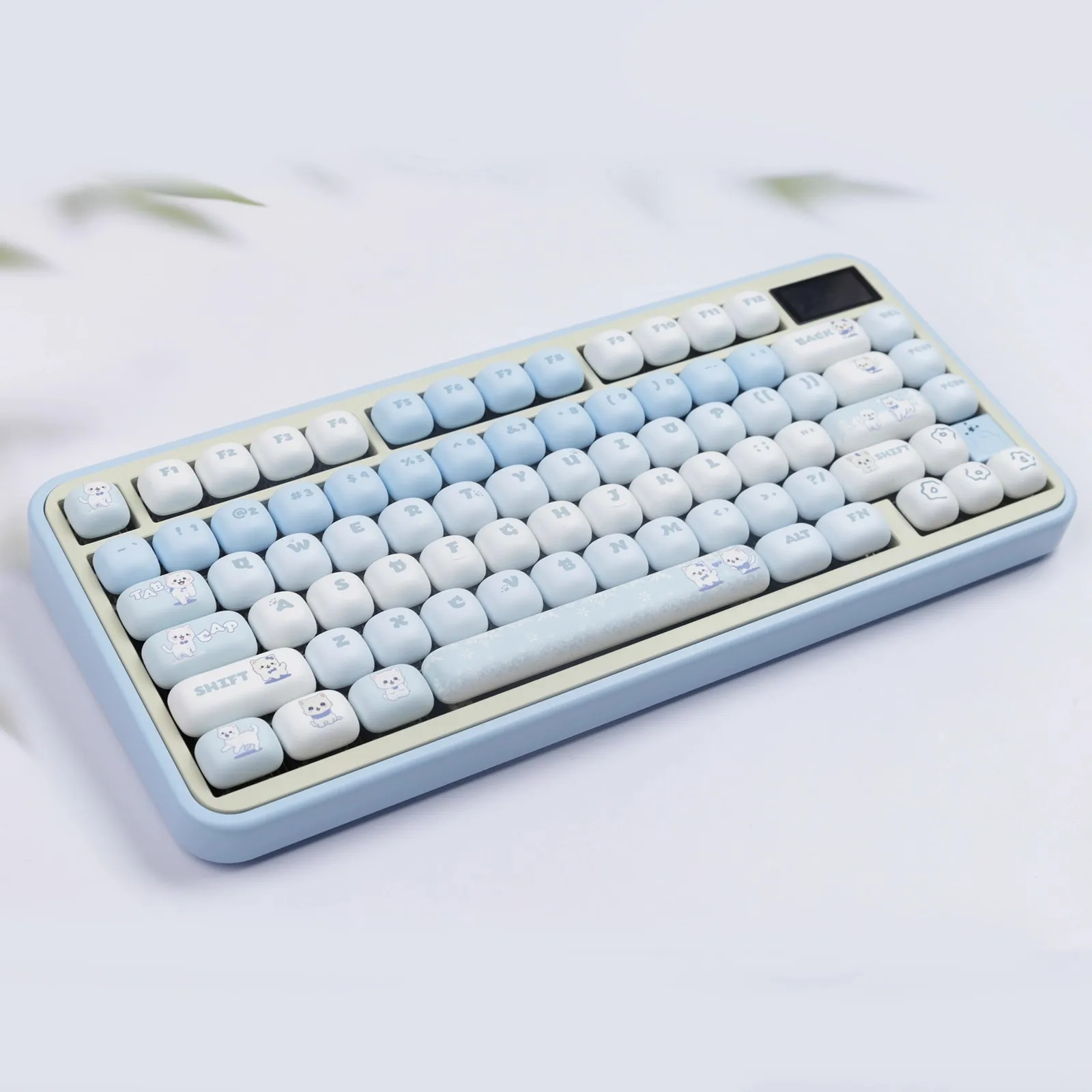 Juego de teclas de gato azul MOG, altura Circular, eje magnético, Teclado mecánico para juegos, sublimación MAC MU68 Fire 68 98 99 104108 - imagen 5