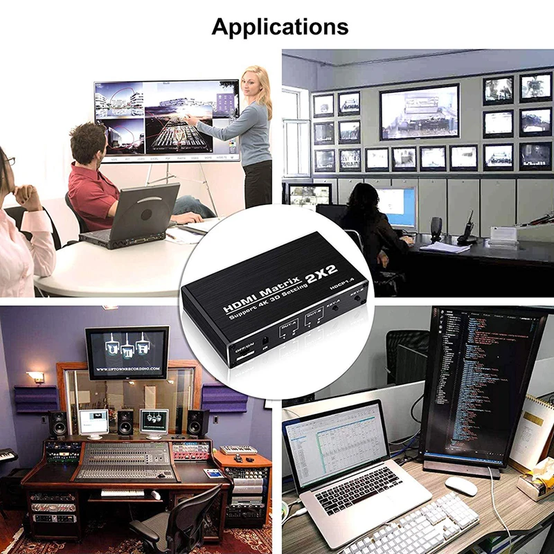 Conmutador de matriz HDMI 4K, conmutador divisor 2X2, entrada HDMI, 2 salidas, matriz de interruptor HDMI 4K 30Hz HDCP 1,4 para reproductor de DVD PS4 HDTV - imagen 5