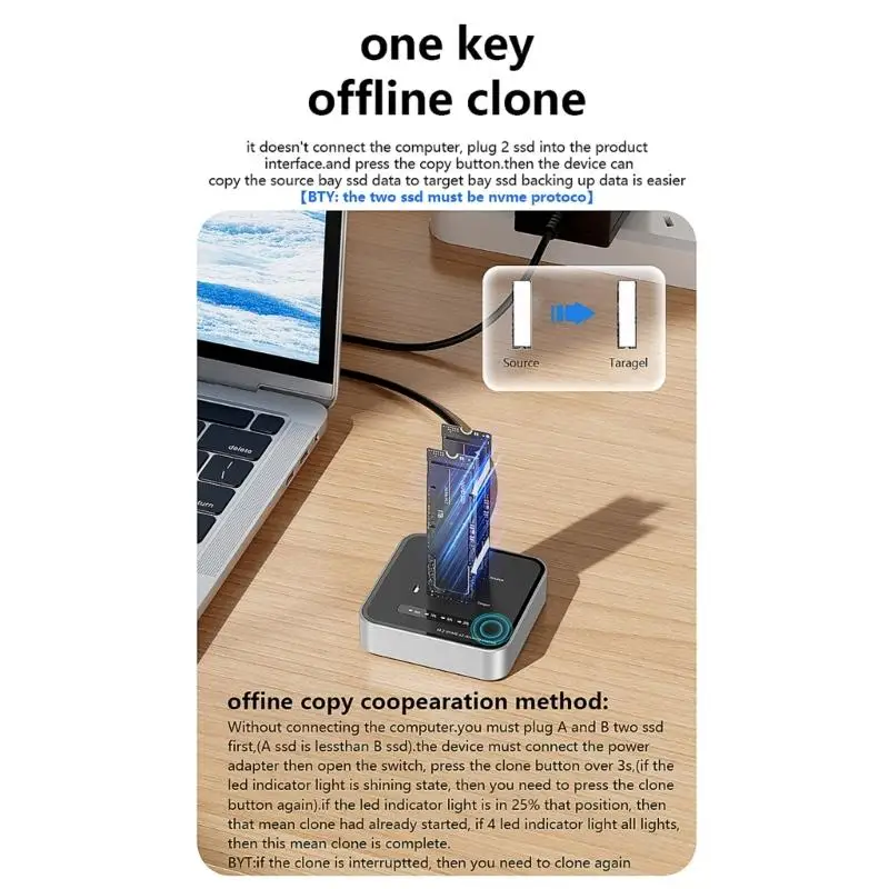 Y1UB para discos M.2 NVMe caja cierre discos sólidos USB3.2 20Gbps caja aluminio - imagen 5
