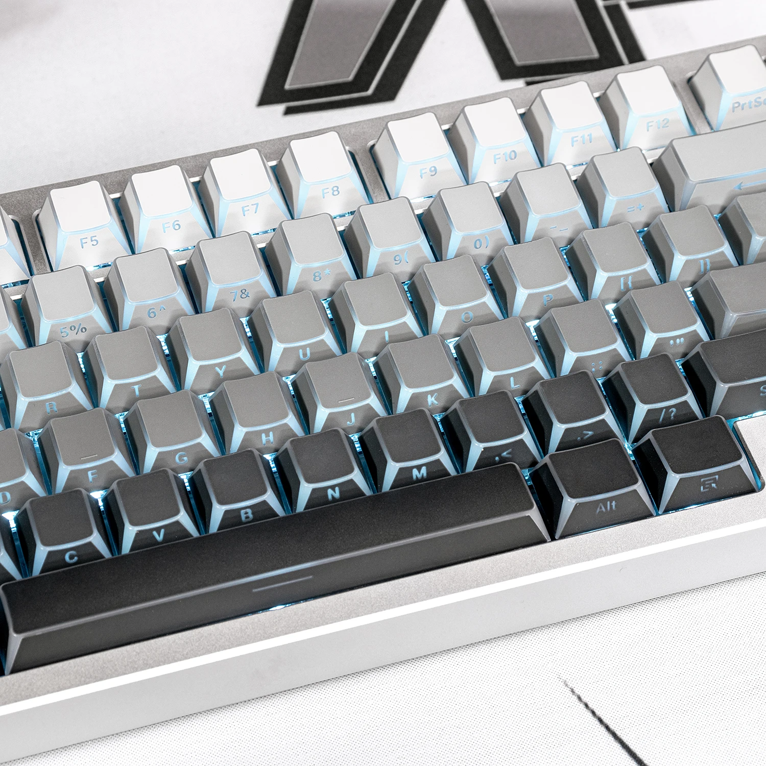 Teclas con borde en ángulo Polar Day, perfil de cereza, teclas PBT de doble disparo, brillo lateral a través de juegos de teclas para teclado mecánico MX - imagen 4