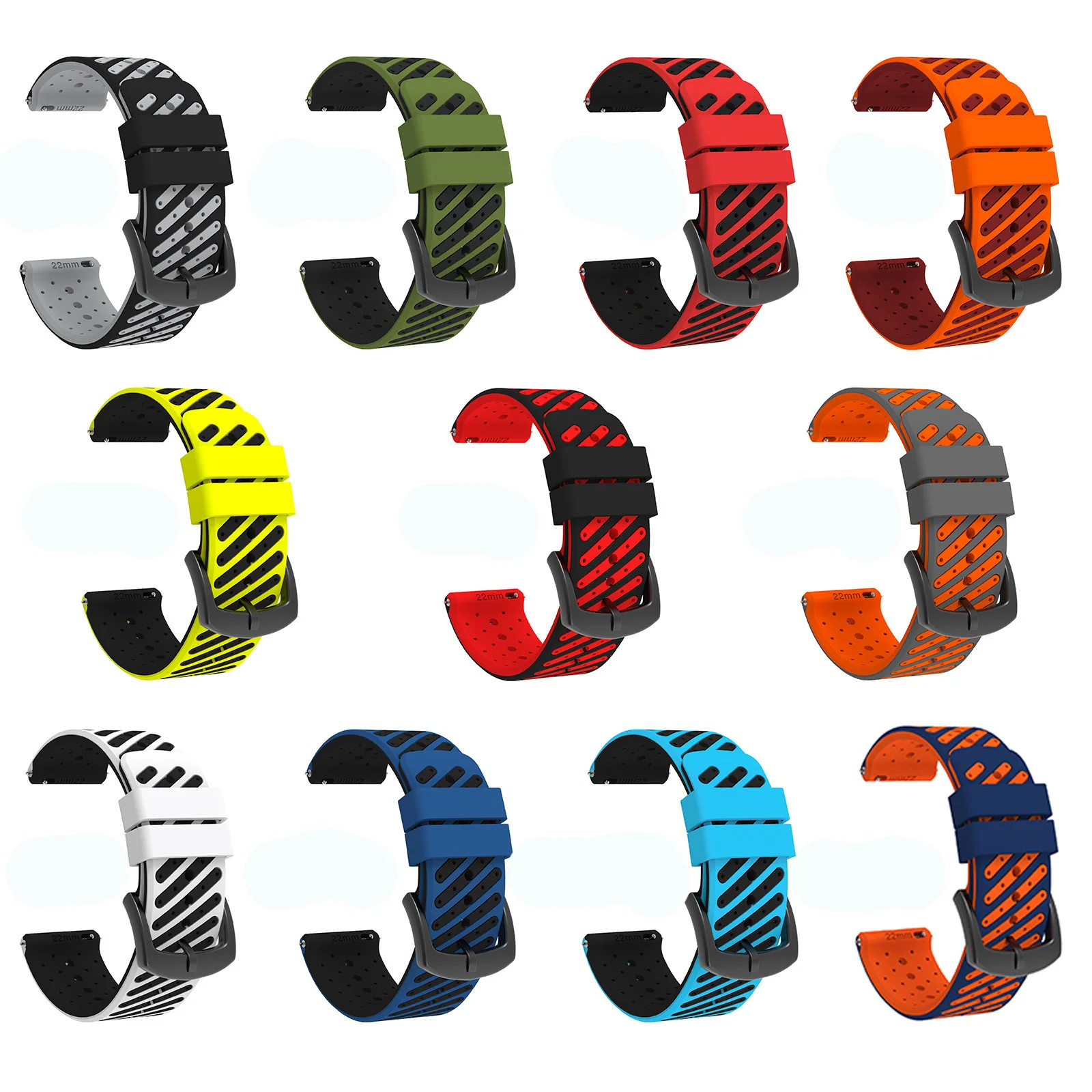 Correa de silicona de 22mm para Samsung Galaxy Watch 3, pulsera de 45mm para Galaxy Watch de 46mm Gear S3 Frontier, pulsera clásica - imagen 2