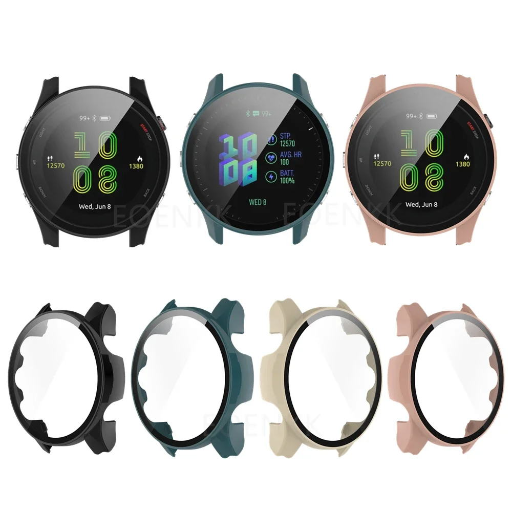 Funda para Garmin Forerunner 255 255S 955 Protector de pantalla cubierta de reloj con vidrio templado para Forerunner 965 265S 265 PC Shell