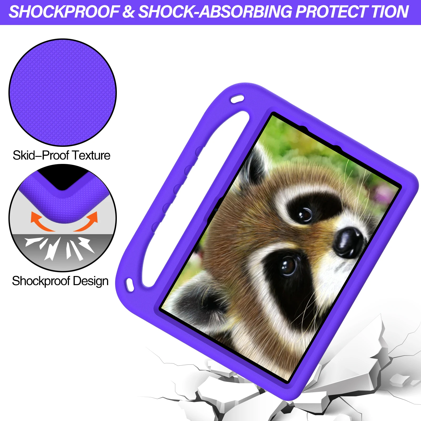 Funda EVA con soporte para Amazon Fire Max 11 HD 10 8 Plus 7 2024 2023 2022 2021 2020, Funda portátil de espuma con soporte de mano para niños - imagen 4