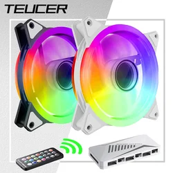 Teucer GH-12 Ventilador chasis ordenador ARGB PWM anillo silencioso