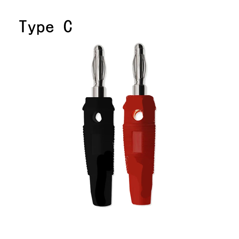 10 Uds. Conector Banana de 4mm tornillo de altavoz de Audio adaptador de conector de placa dorada sin soldadura Color negro rojo C5 - imagen 4