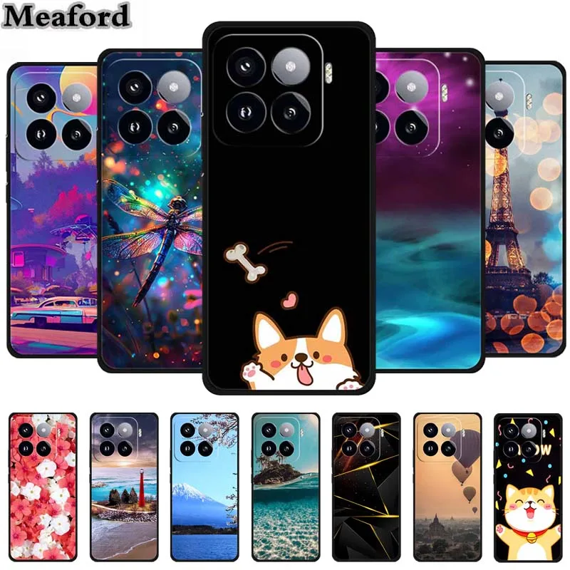 Para Xiaomi 15 Pro 5G Funda Original de silicona suave TPU fundas de teléfono para Xiaomi15 paisaje a prueba de golpes Protector de contraportada Linda Funda