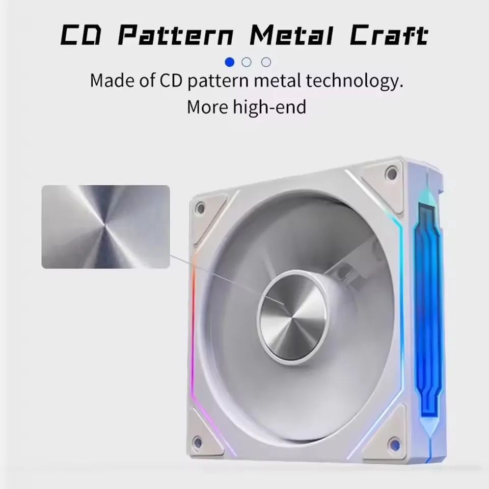 Prism de ballena de hielo 4RS ARGB 120mm ventilador con cubierta de PC diseño de espejo infinito 5V sincronización de iluminación de 3 pines ventilador de refrigeración de chasis PWM de 4 pines - imagen 2