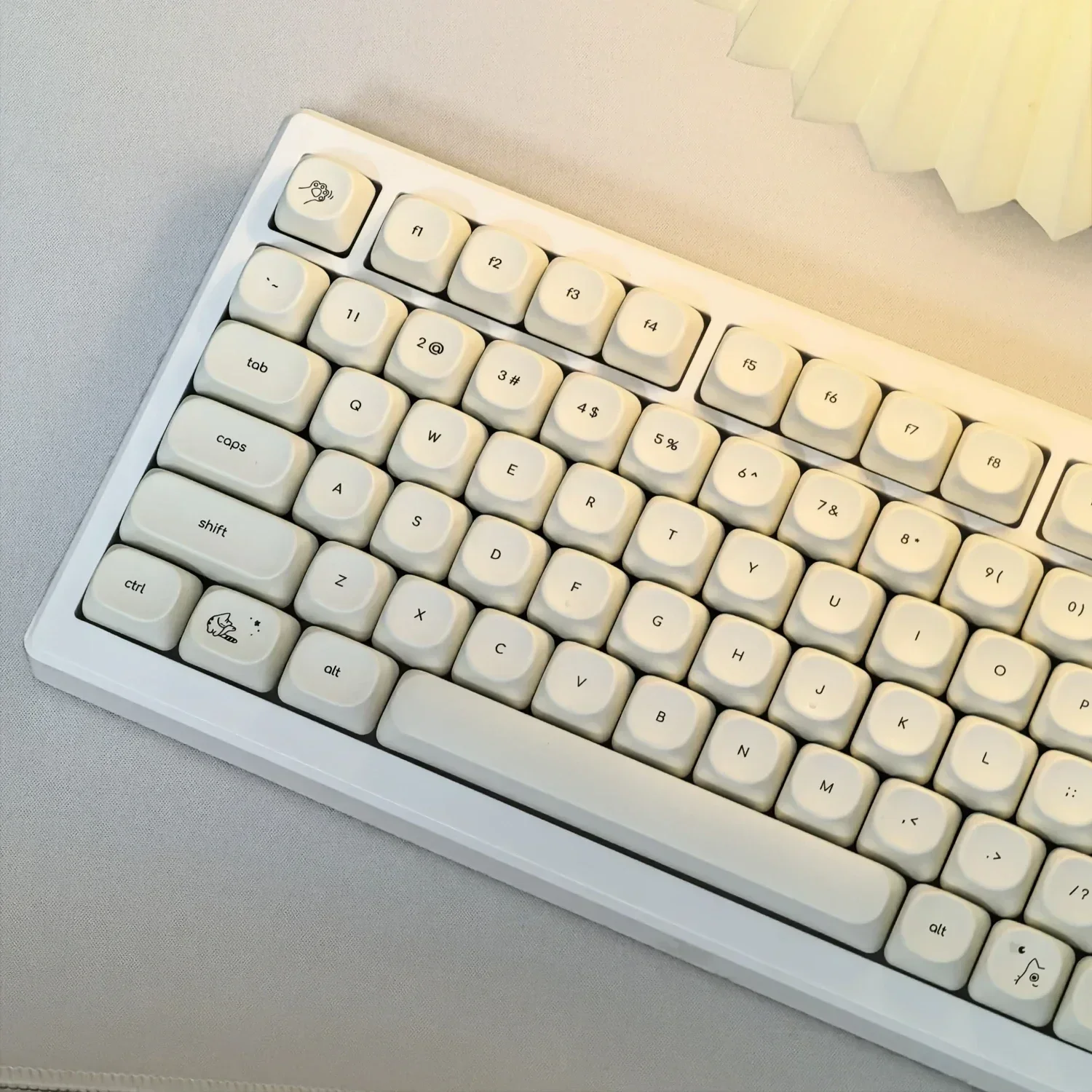Teclas simples con tema de gato blanco lechoso, 124 teclas, sublimación PBT, perfil MOA, tapas redondas de bola, teclas de teclado mecánico coreano - imagen 3